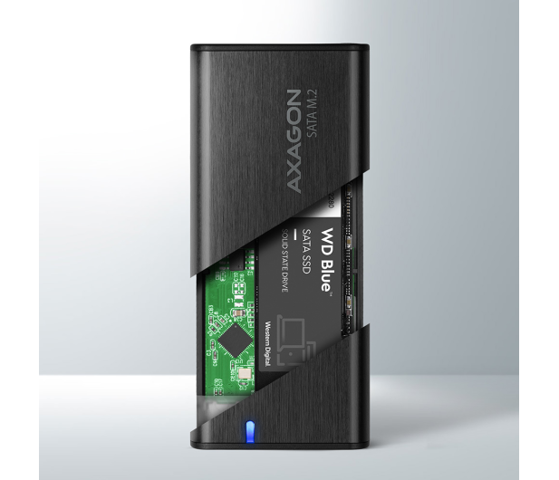 Axagon EEM2-SBC, USB-C 3.2 Gen 2 - M.2 SATA SSD RAW box, bezśrubowy - 1353419 - zdjęcie 2